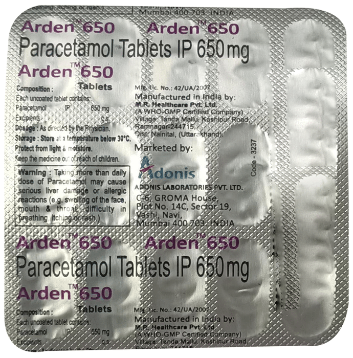 Arden 650mg Tablet