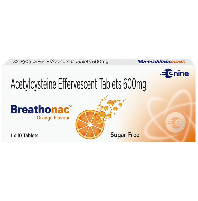 Breathonac Effervescent Tablet Orange Sugar Free