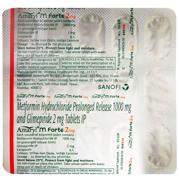 Amaryl M Forte 2mg Tablet PR