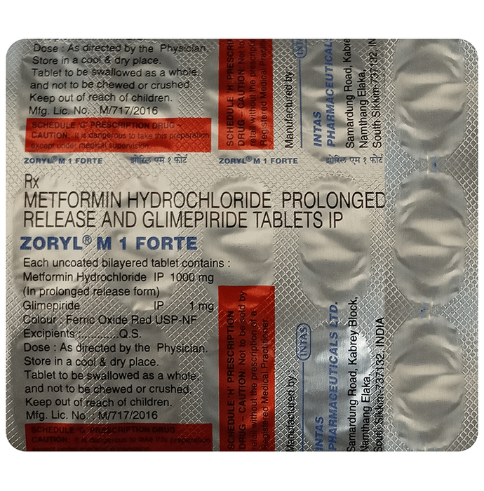 Zoryl M 1 Forte Tablet PR