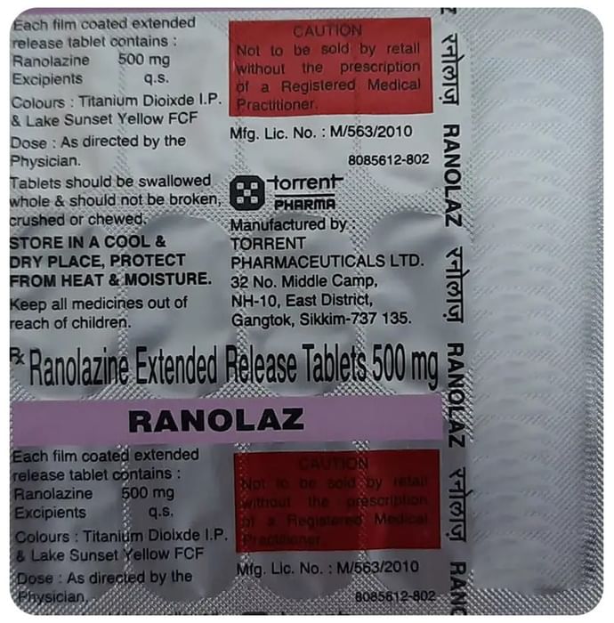 Ranolaz 500 Tablet ER