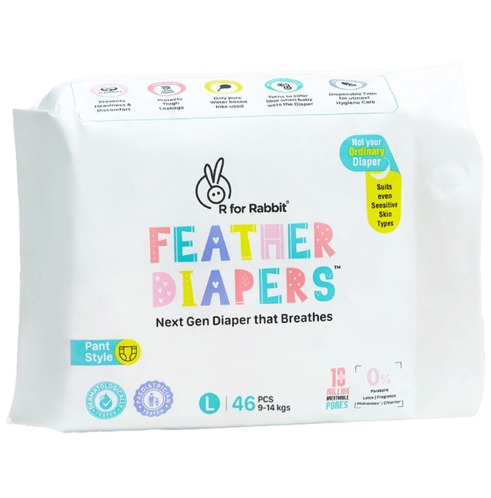 R for Rabbit Feather Pant Style Diapers Large