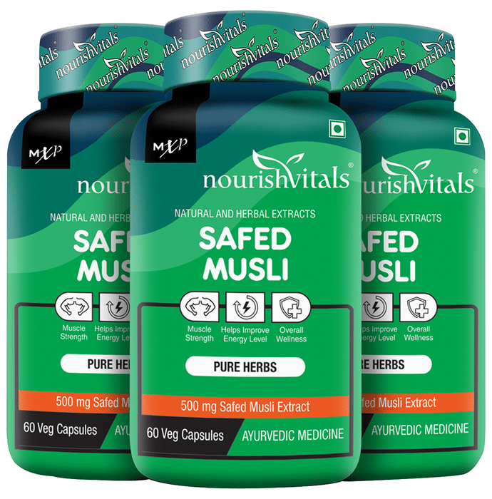 NourishVitals Safed Musli 500mg Veg Capsule (60 Each)
