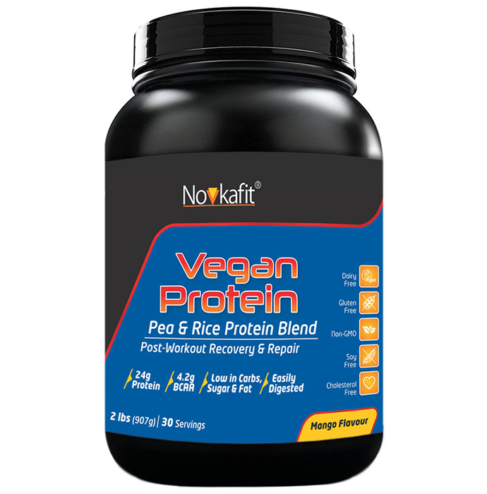 Novkafit Vegan Protein, Pea & Rice Protein Blend Mango