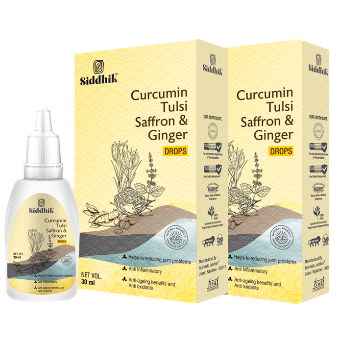 Siddhik Curcumin Tulsi Saffron & Ginger Drop (30ml Each)