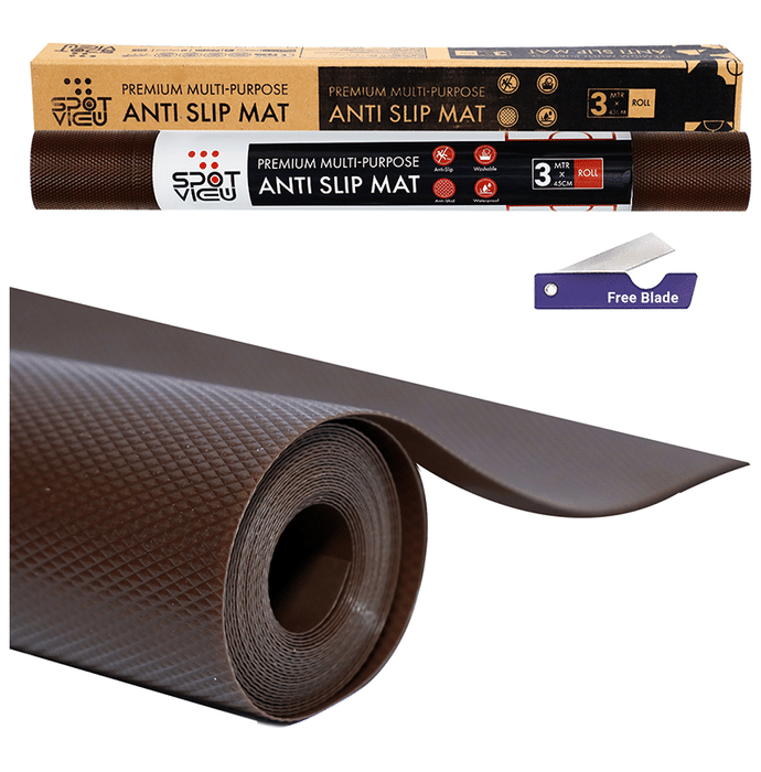 Spotview Premium Multi-Purpose Anti Slip Mat with Natraj Cutter Free 3m x 45cm Brown