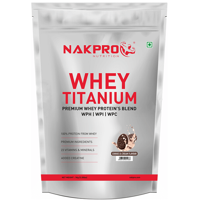 Nakpro Nutrition Whey Titanium Premium Whey Protein's Blend Cookies & Cream