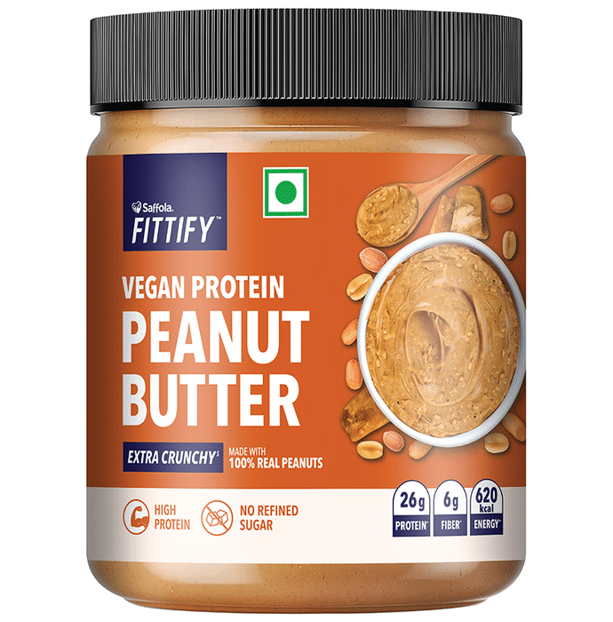 Saffola Fittify Vegan Protein Peanut Butter Extra Crunchy