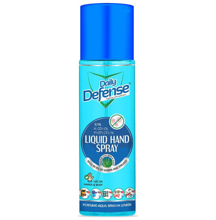 Aryanveda Daily Defense 80% Alcohol Protection Liquid Hand Spray (250ml Each)