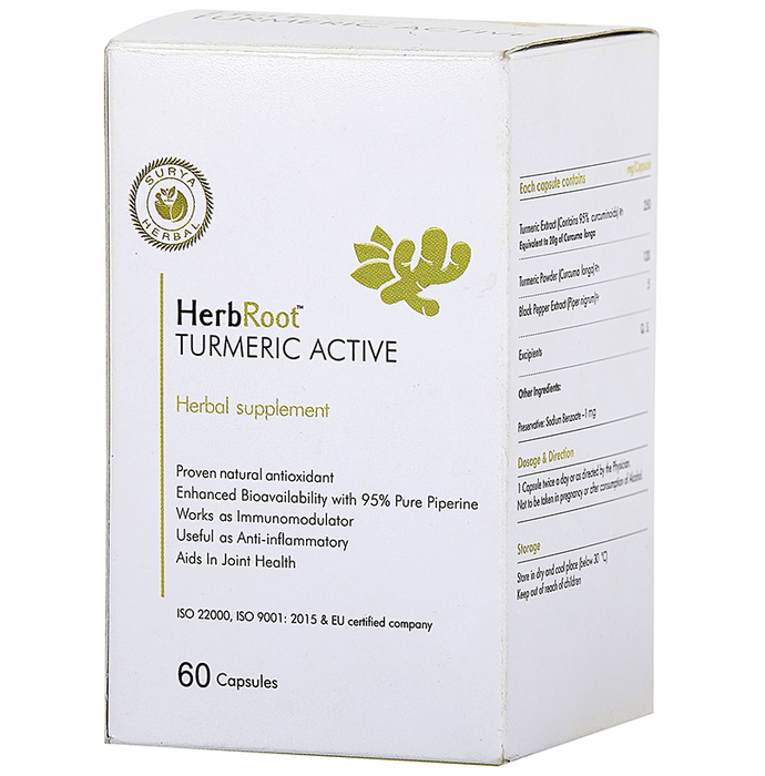 Surya Herbal HerbRoot Turmeric Active Capsule