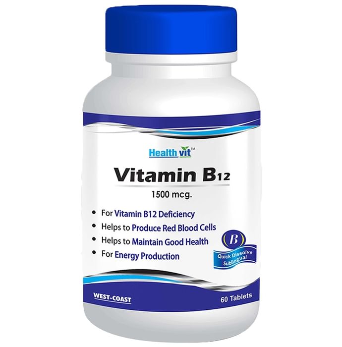 HealthVit Vitamin B12 1500mcg Tablet