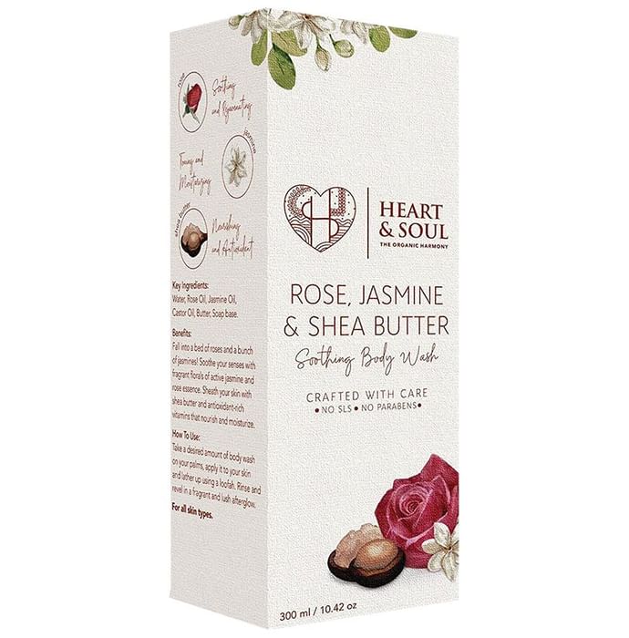 Heart and Soul Rose, Jasmine & Shea Butter Soothing Body Wash
