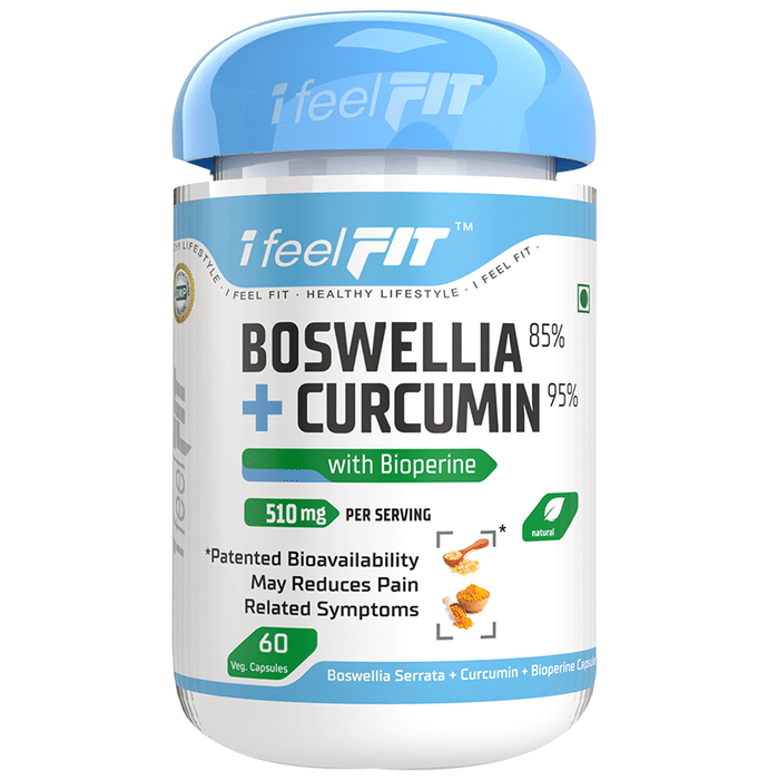 iFeelFIT Boswellia 85% + Curcumin 95% with Bioperine Veg. Capsule