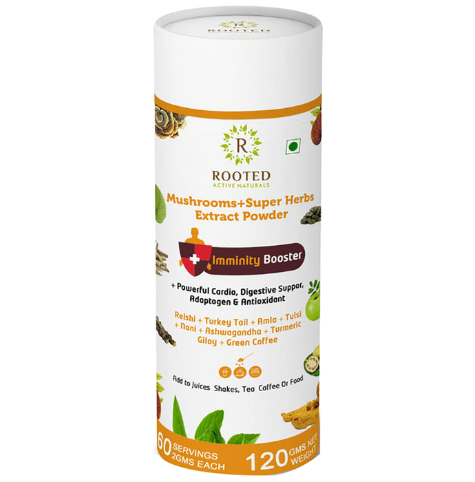 Rooted Active Naturals Immunity Booster Mushroom+Super Herbs Extract Powder