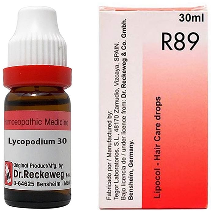 Dr. Reckeweg Hair Care Combo Pack of Lycopodium Dilution 30CH 11ml & R89 Hair Care Drop 30ml