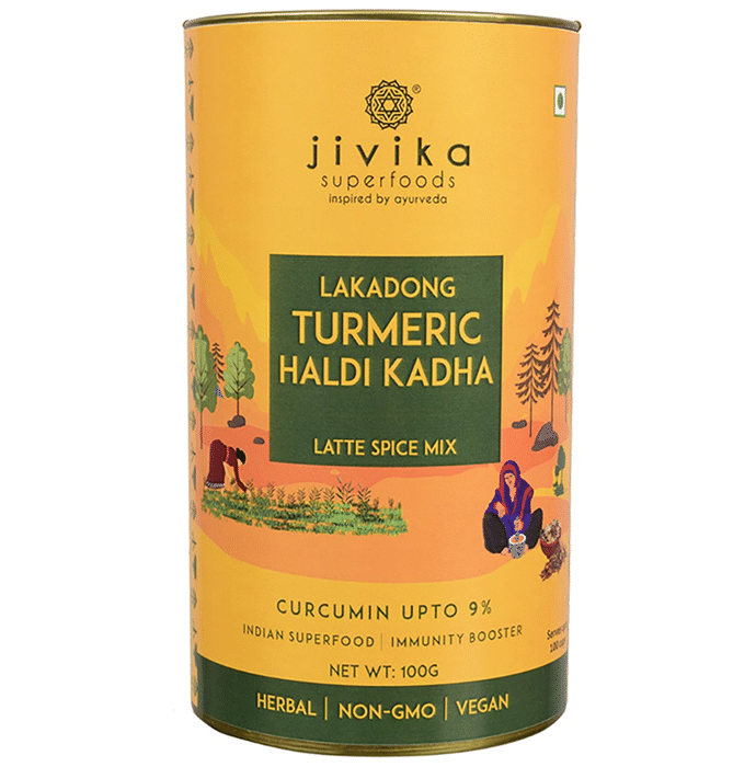 Jivika Naturals Lakadong Turmeric Haldi Kadha Latte Spice Mix