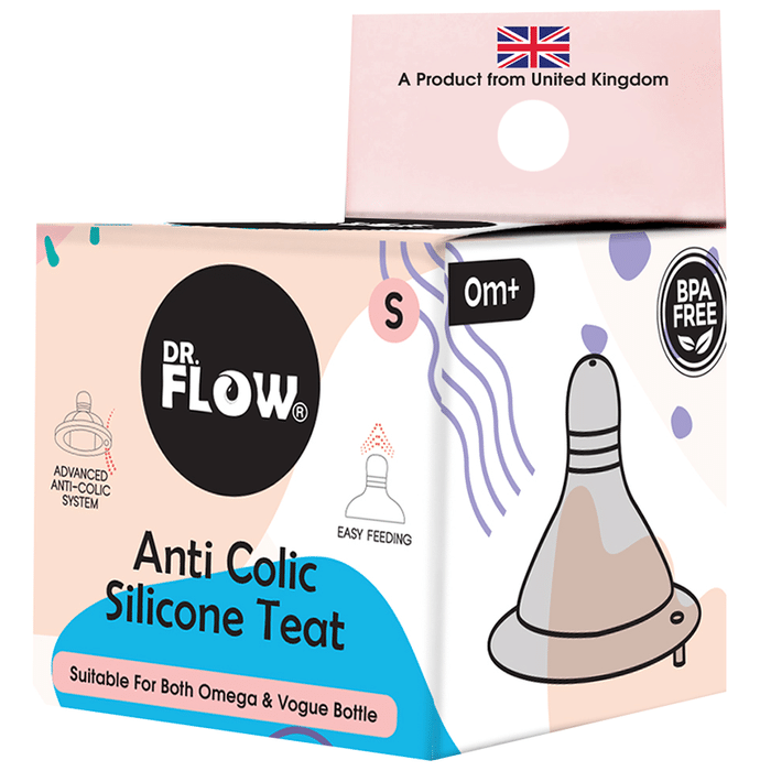Dr. Flow DF9006 Anti Colic Silicone Teat 0m+ Nipple Small