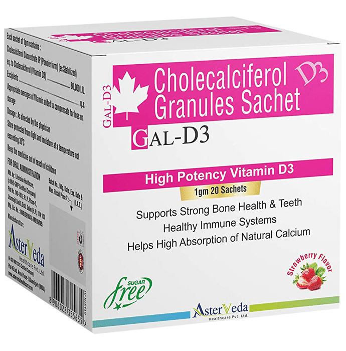 Asterveda Gal-D3 Sachet (1gm Each) Strawberry
