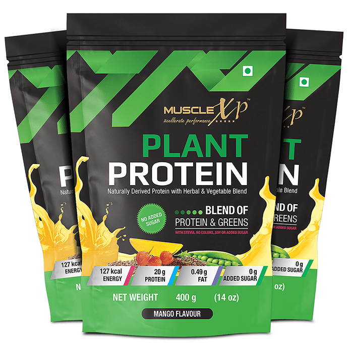 MuscleXP Plant Protein Powder (400gm Each) Mango