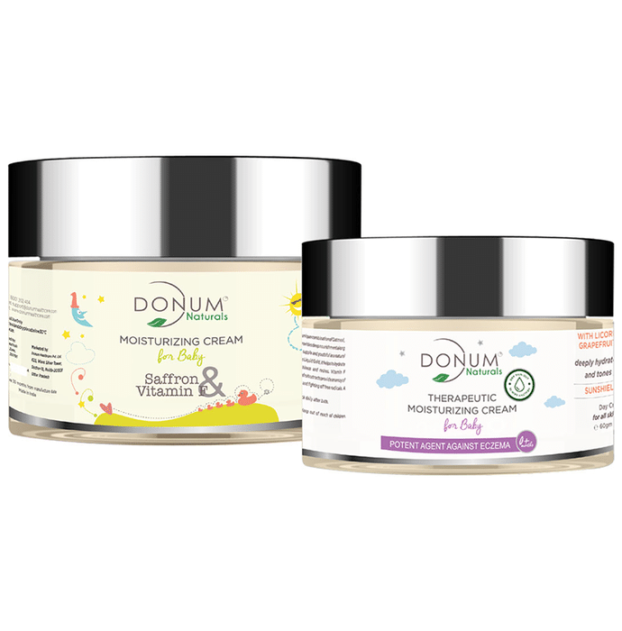 Donum Naturals Combo Pack of Safrron, Vitamin F Moisturizing Cream and Therapeutic Moisturizing Cream for Baby