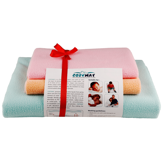 Newnik Cozymat Soft, Combo (1 Large, 2 Small) SeaGreen Peach Pink