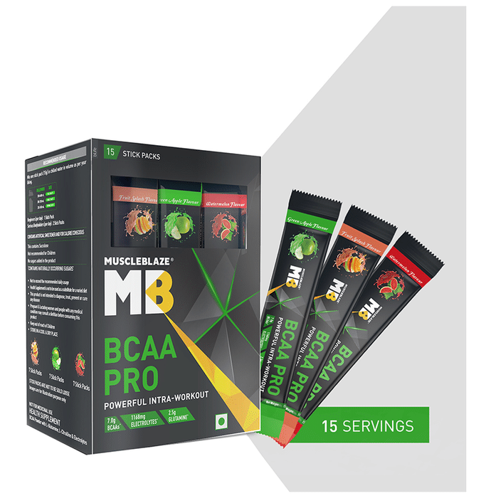 MuscleBlaze Combo Pack of BCAA Pro Sachet (15gm Each) Assorted