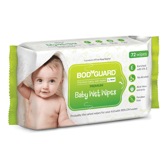 Bodyguard Premium Paraben Free Baby Wet Wipes with Aloe Vera