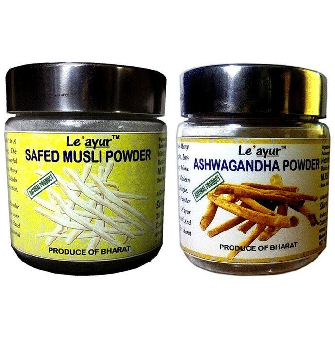 Le' ayur Combo of Safed Musli & Ashwagandha Powder (100g Each)