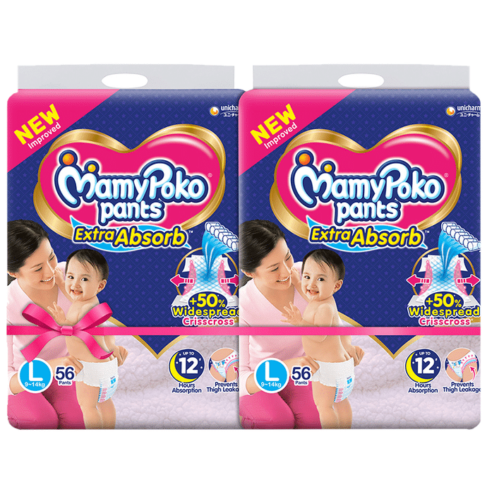 Mamy Poko Extra Absorb Diaper Pants (56 Each) Large