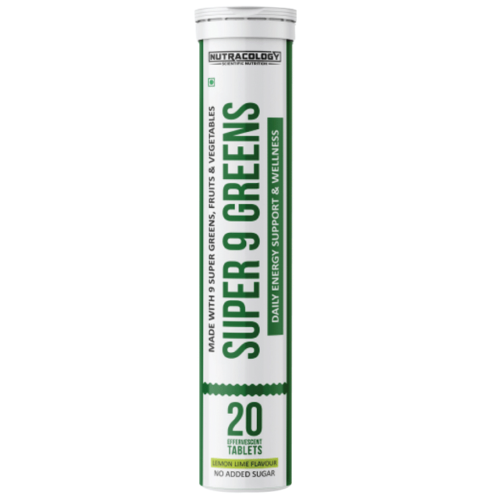 Nutracology Super 9 Greens Effervescent Tablet (20 Each) Lemon Lime