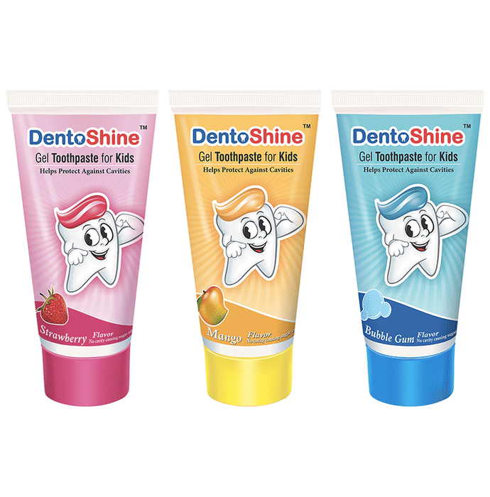 DentoShine Strawberry Mango & Bubblegum Gel Toothpaste for Kids