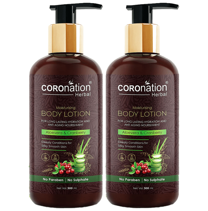 Coronation Herbal Aloevera and Cranberry Moisturising Body Lotion (300ml Each)