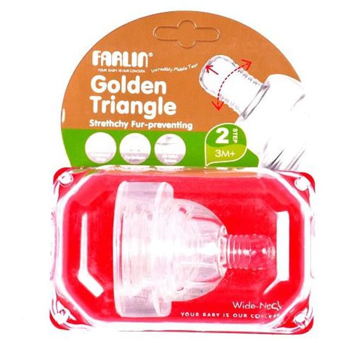 Farlin Stretchy Anti Colic Fur Preventing Nipple for Wide-Neck Medium
