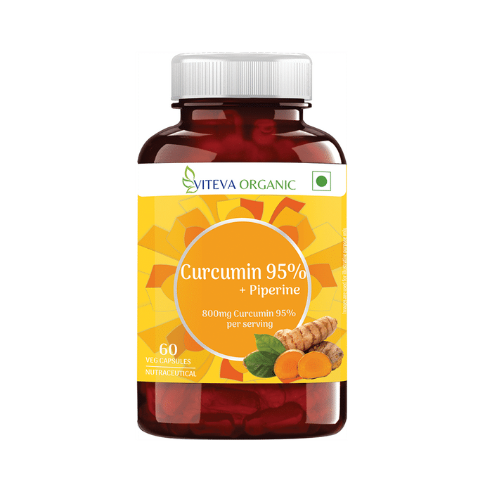 Viteva Organic Curcumin 95% + Piperine Veg Capsule