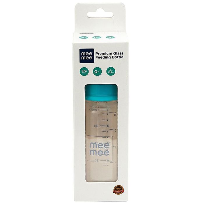 Mee Mee Premium Glass Feeding Bottle Blue