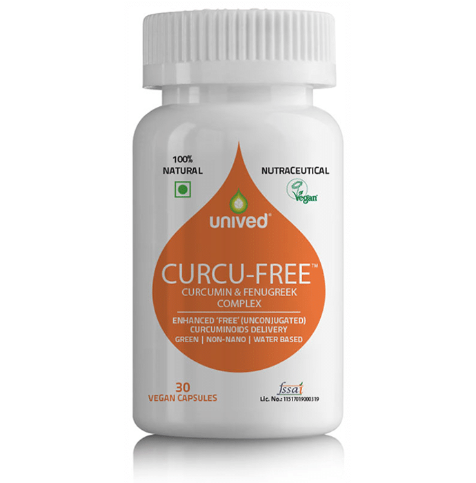 Unived Curcu-Free, Curcumin & Fenugreek Complex Vegan Capsule