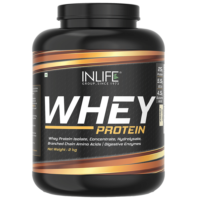 Inlife Whey Protein Powder with Isolate Concentrate Hydrolysate & Digestive Enzymes Vanilla