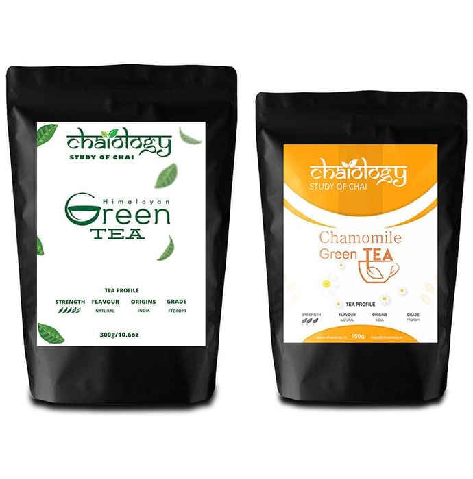 Chaiology Combo Pack of Himalayan Green Tea 300gm and Chamomile Green Tea 150gm