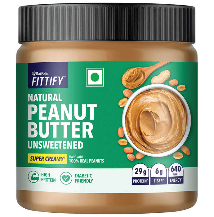Saffola Fittify Natural Peanut Butter Unsweetened Super Creamy