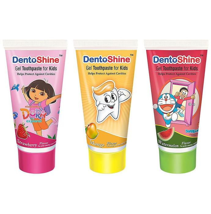 DentoShine Strawberry Mango & Watermelon Gel Toothpaste for Kids