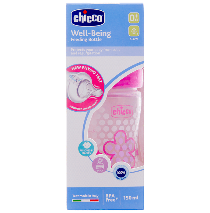 Chicco Well Being Polypropylene Feeding Bottle Pink