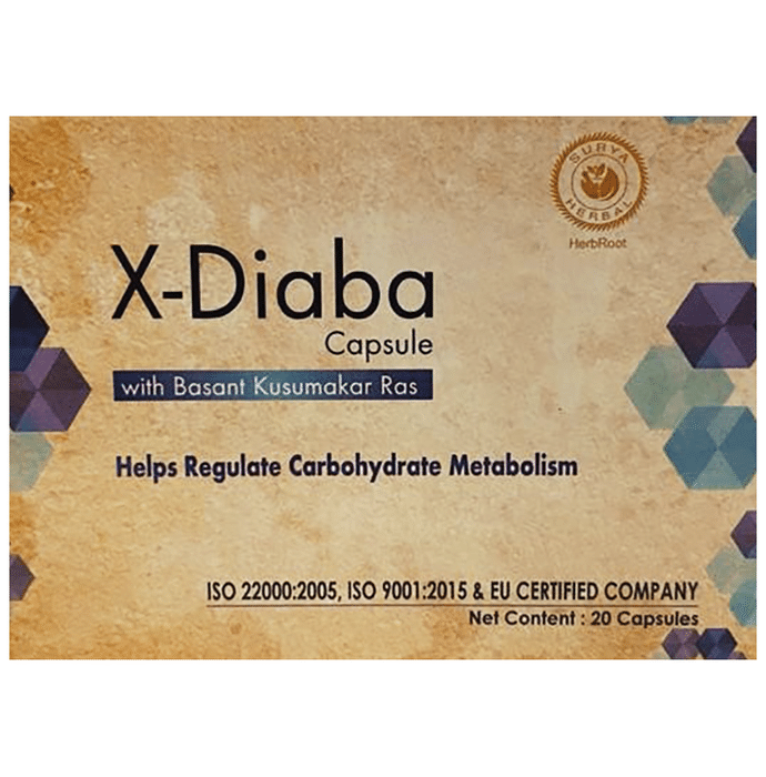 Surya Herbal X-Diaba Capsule with Basant Kusumakar Ras