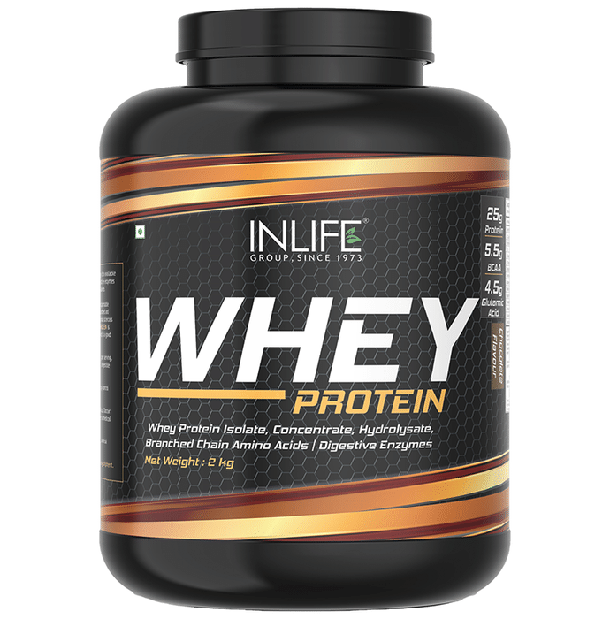 Inlife Whey Protein Powder with Isolate Concentrate Hydrolysate & Digestive Enzymes Chocolate