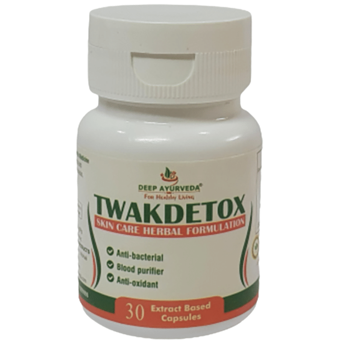 Deep Ayurveda Twakdetox Skin Care Herbal Formulation Extract Based Capsule
