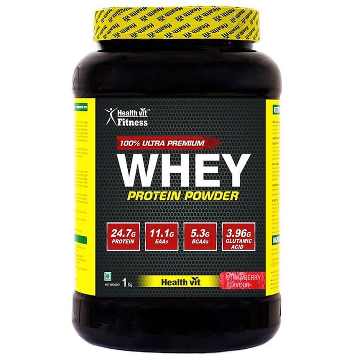 HealthVit 100% Ultra Premium Whey Protein Powder Strawberry