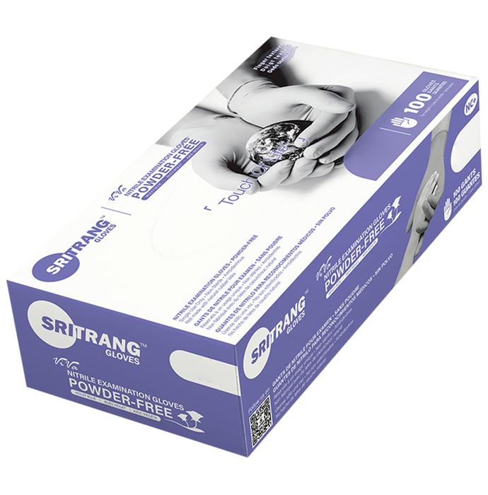 Sritrang Glove Powder-Free (100 Each) Medium Ocean Blue