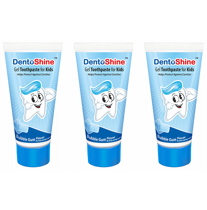 DentoShine Gel Toothpaste for Kids (80gm Each) Bubblegum