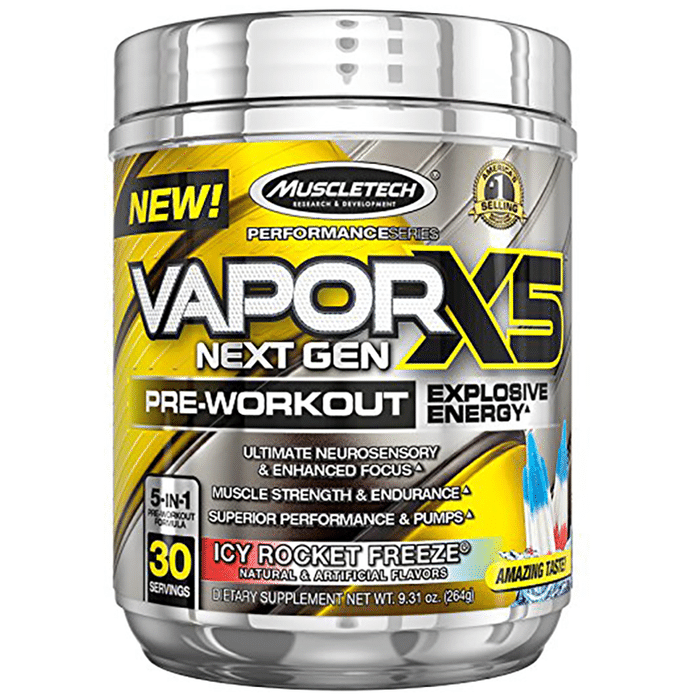 Muscletech Performance Series Vapor X5 Next Gen Pre-Workout Powder Icy Rocket Freeze
