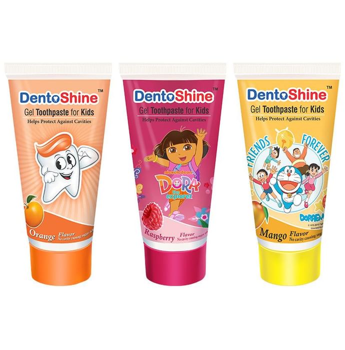 DentoShine Orange Raspberry & Mango Gel Toothpaste for Kids