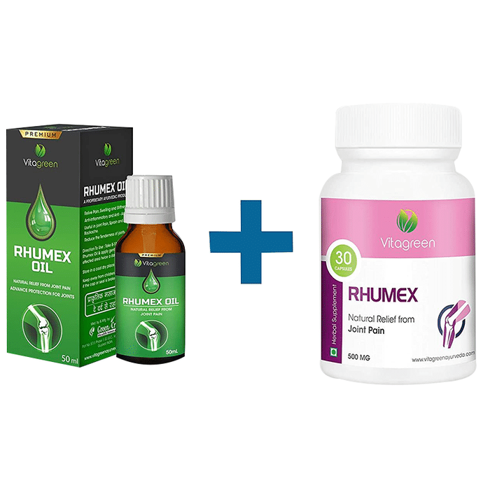 Vitagreen Combo Pack of Rhumex Oil 50ml & Rhumex 500mg 30 Capsule